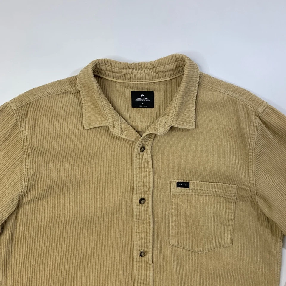Camisa masculina Rip Curl M média mel algodão clássico surf veludo manga longa - Imagem 4 de 4