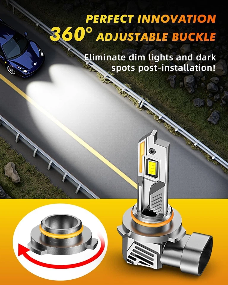 Upgraded 9005/HB3 Light Bulb High Beam 40000LM 10X Ultra-Bright 6500K Cool White - Image 2 of 4