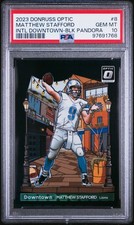 2023 PANINI DONRUSS OPTIC INTERNATIONAL DOWNTOWN MATTHEW STAFFORD 15/25 PSA 10