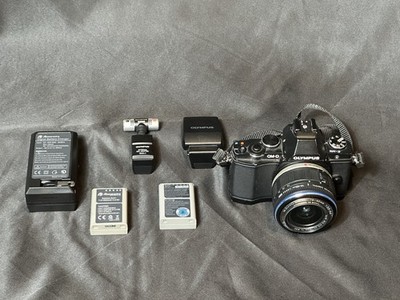 Olympus OM-D E-M5 16.1MP Camera Bundle   w/ Flash, Mic Adapter, & More