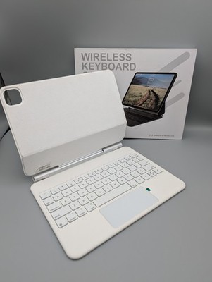 Wainyok iPad Tastatur Hülle 10,9''/11'' Magic Keyboard Trackpad US QWERTY weiß