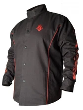 NWT Revco Black Stallion BSX BX9C Black FR Welding Jacket with Red Flames Sz 2XL