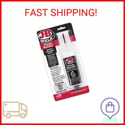 J-B Weld 50139 Plastic Bonder Body Panel Adhesive and Gap Filler Syringe - Black