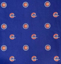 MLB Chicago Cubs Cotton Blend Blue Fabric - Multiple Fabric Sizes Available