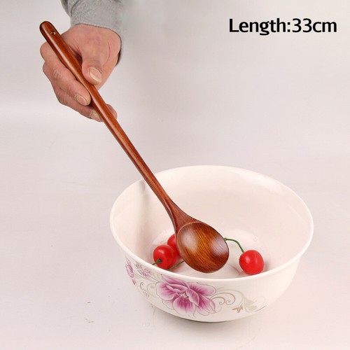 Kitchen Wooden Long Handle Soup Stirring Spoon Coffee Teaspoon Cooking Tableware - Picture 11 of 18