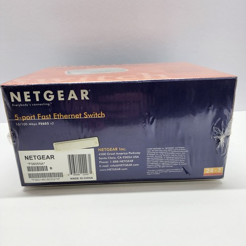 Netgear FS605 5-Port Ethernet Switch 10/100 Mbps In Silver New Sealed - Photo 2/6