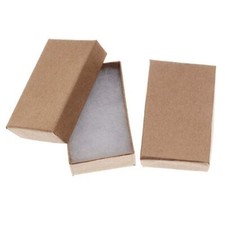 50 Pack Cotton Filled Brown Kraft Color Jewelry Gift and Retail Boxes Jewelry...