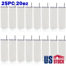 USA 25pcs 20oz Sublimation Blank Skinny Tumbler Double Wall Vacuum Travel Cup