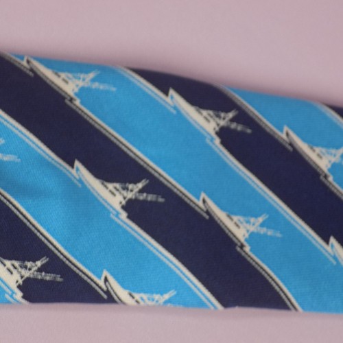 Vineyard Vines Mens Caribbean Blue Sportfishing Tie Stripe Boat w/Tag - Picture 9 of 9