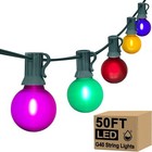 Garden String Festoon Lights Outdoor Mains Powered G40 Coloured Lighting 15m 30m