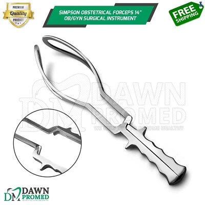 DAWNPROMED Simpson Obstetrical Forceps 14" Fenestrated Blades OB/GYN Surgical Inst German G