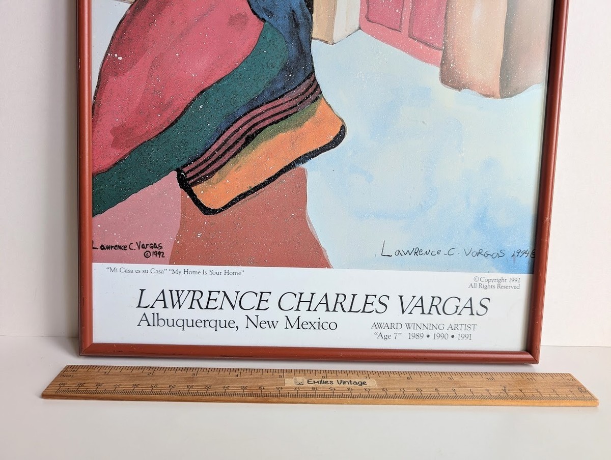 Vtg Lawrence Charles Vargas Signed Southwest Art 1992 