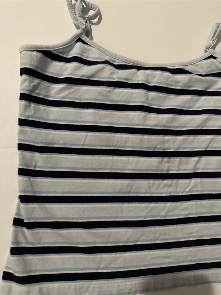 Maurices womans  Tank Top Size M Multicolor Stripe Cropped Built In Bra Y2K 90s - Image 2 of 4