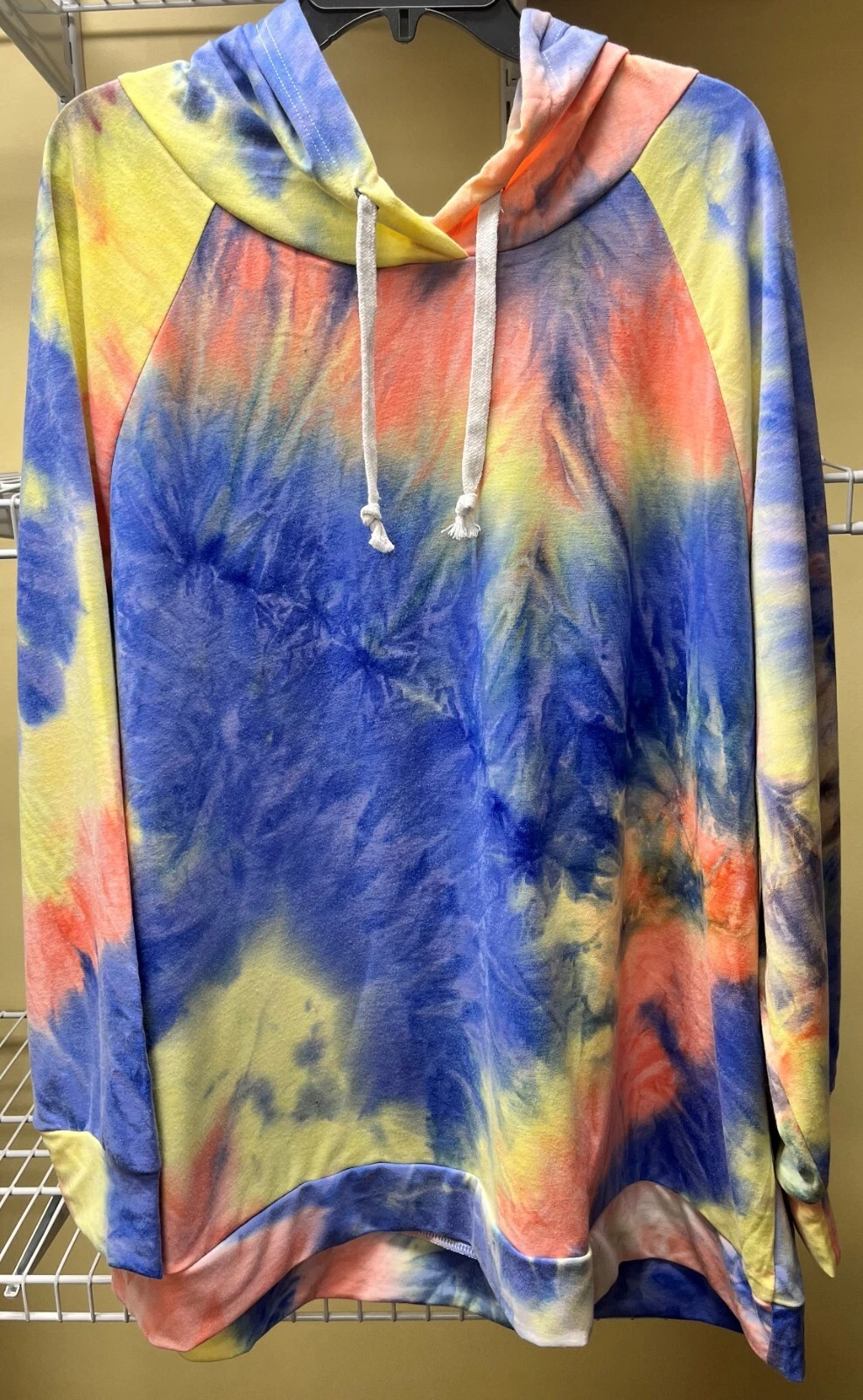Vislily Plus Size Collection Tie Dye Hoodie Womens 26W Lightweight Stretchy New