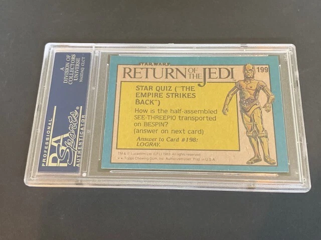 Star Wars Topps Trading Card PSA 9 Vintage Classificado Perfeito Estado #199 Resgatando Han Solo Leia - Imagem 4 de 4
