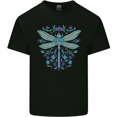 A Floral Dragonfly Herren Baumwolle T-Shirt Tee Oberteil