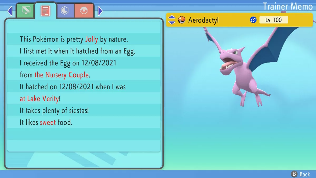 Shiny Aerodactyl 6IVs Pokemon BDSP