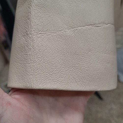 Vintage Chadwick's Leather Coat Single Breasted Longline Buttercream Large - Picture 4 of 15