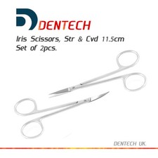 IRIS Gum Scissors 11.5 cm Straight & Curved Blades Dental Surgical Suture CE