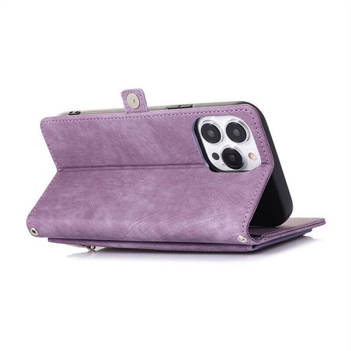 Zipper Wallet Leather Phone Case For iPhone 15 14 13 12 11 Pro Max XR XS 6 7 8 - Picture 64 of 84