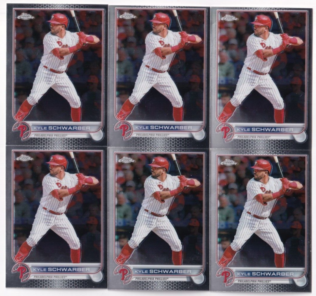 (6) Kyle Schwarber 2022 TOPPS CHROME UPDATE CARD LOT #USC121 PHILLIES