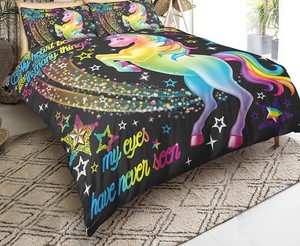 black unicorn comforter set