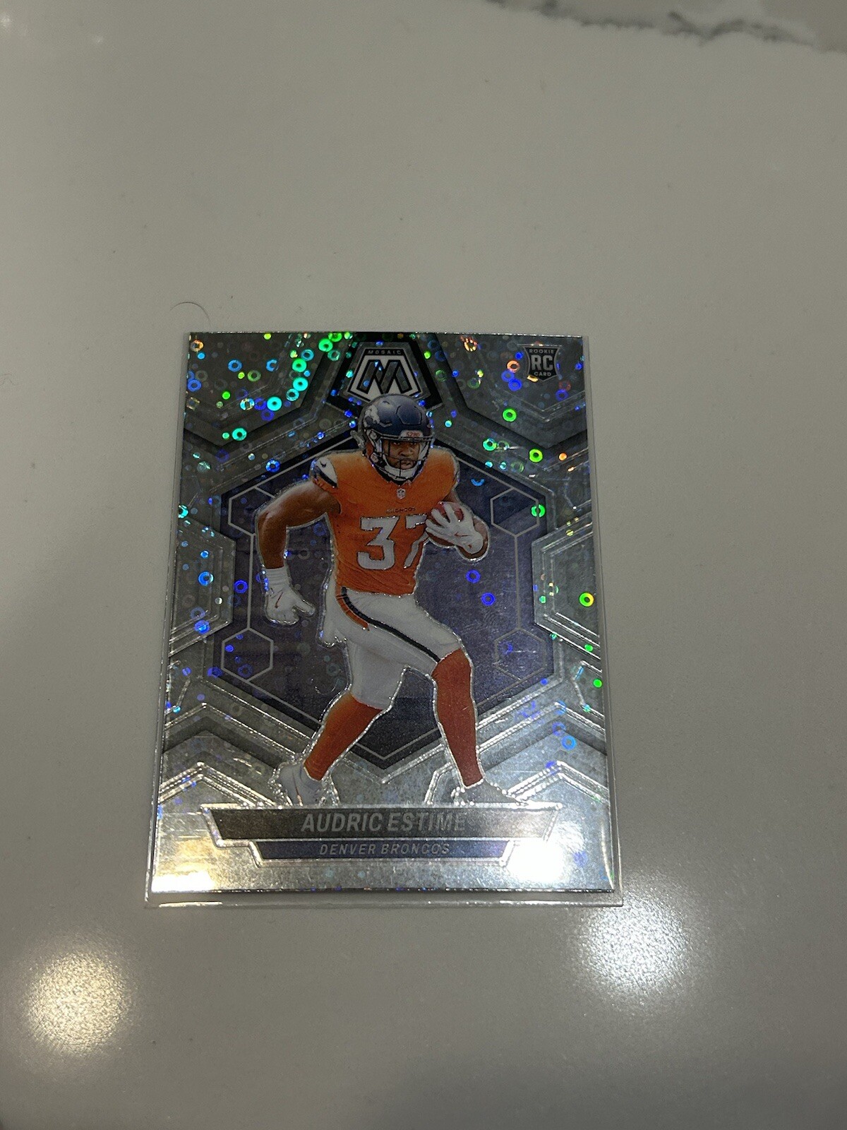 2024 Panini Mosaic Audric Estime Silver No Huddle Rookie #392 Rookie (RC)