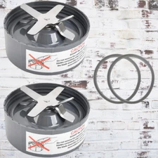 2X Replacement Extractor Blade & Gasket for NutriBullet NB-101B & 101S 600W 900W