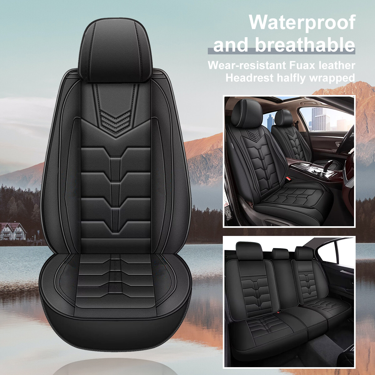Car Seat Cover Protector Pad Faux Leather Full Set For NISSAN MURANO 2011-2024