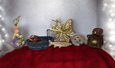 Fishing Seafood Crab Seashell Christmas Tree Ornaments, Lot Of 5
