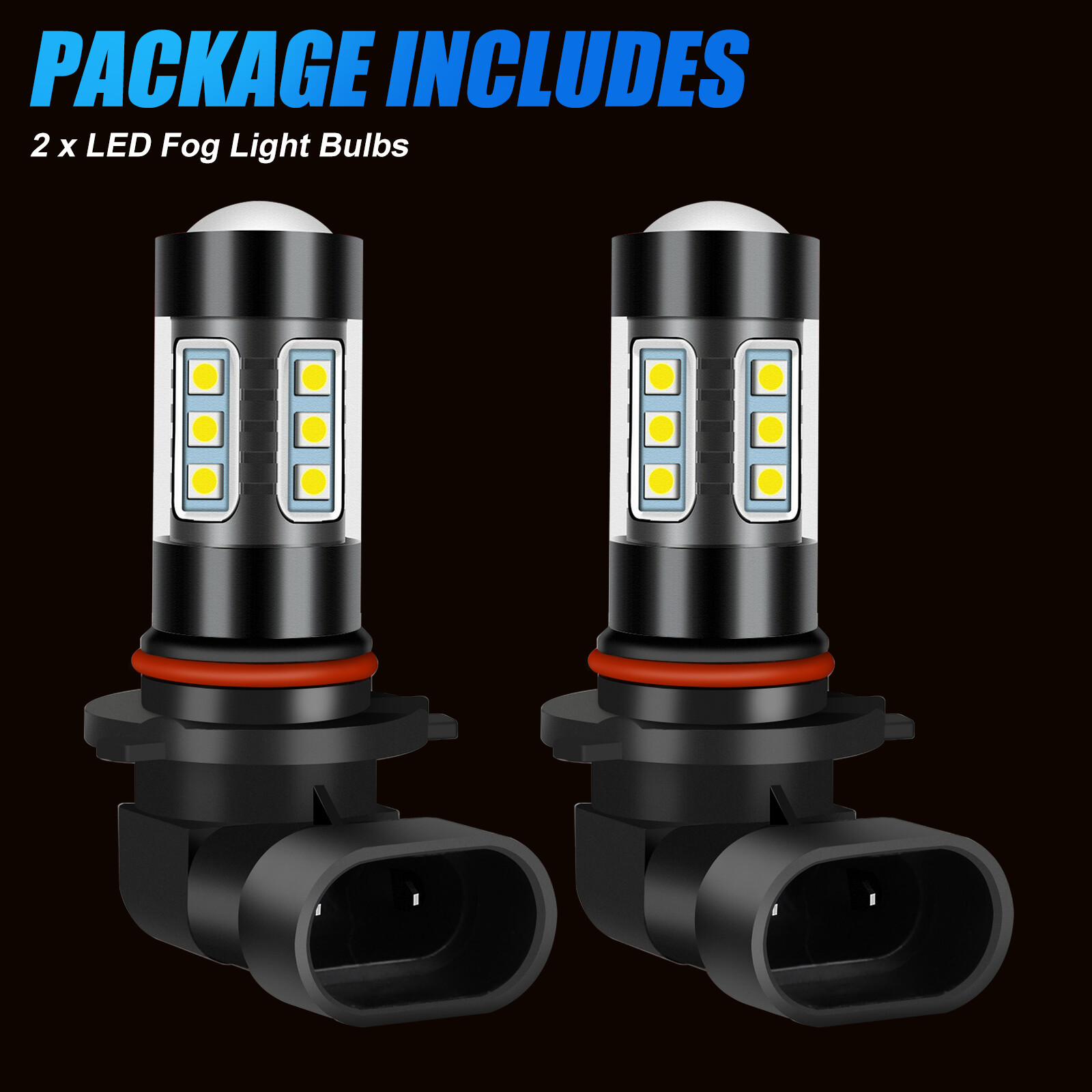 Pair H10 LED Fog Driving Light Bulbs Kit 9005 9145 9140 White 6000K Super Bright