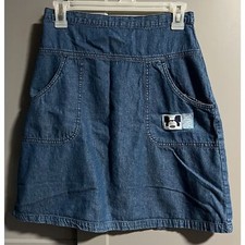 VTG Disney Mickey Unlimited Girls Denim Skirt Mickey Embroidery Blue Size Large