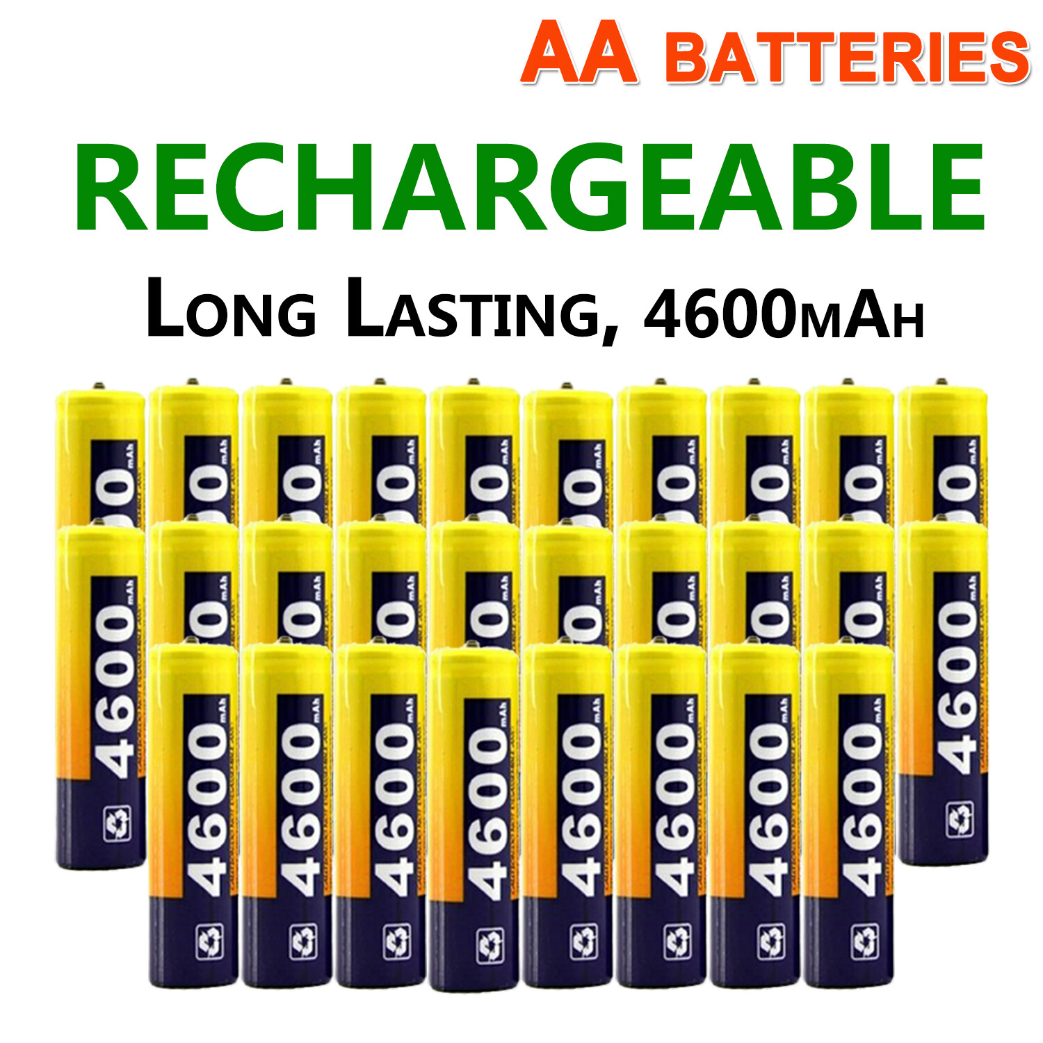 Lot AA Batteries 4600mAh High Capacity Precharged Ni-MH AA Rechargeable Battery-image