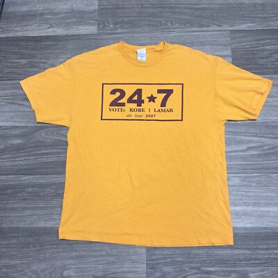 Vintage Kobe Bryant MVP All Star Shirt Mens XL Yellow Lamar Los Angeles Lakers