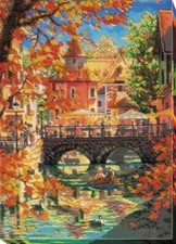 Bead embroidery kit The beauty of autumn needlework kit canvas beadwork pattern