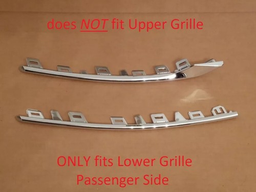 3-Piece 2014-2017 Honda Odyssey Front Bumper Lower Grille Passenger Bezel Set W/ Chrome Trim