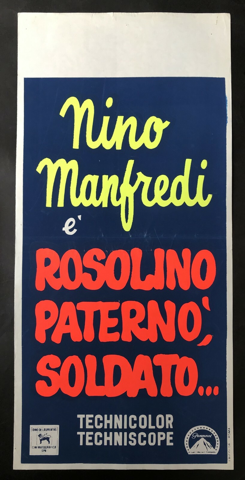 Locandina originale film Rosolino Paternò (1970) - Regia di Nanni Loy