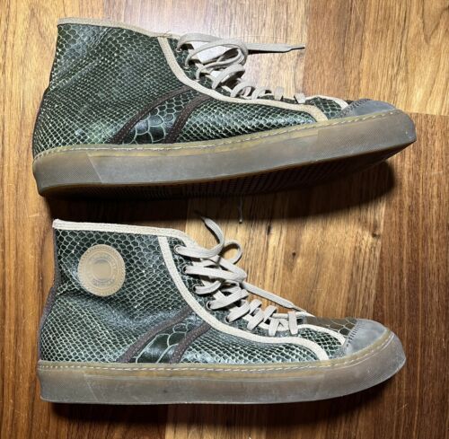 Marc Jacobs Snakeskin Sneakers Hi Top Python Style Size 10 Made In Italy