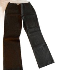 Vintage Black Leather Boot Cut Flare Pants Size 6