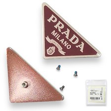 PRADA PR 09ZS PR 10ZS Sunglasses Dark Burgundy Silver Replacement Logo Icon Auth