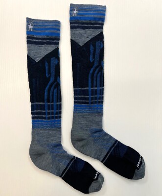 SMARTWOOL Ski Targeted Cushion Summit Shot OTC Socks PEWTER BLUE