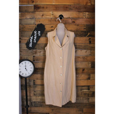 Sherry Taylor women's wheat colored stripped shirt dress size M