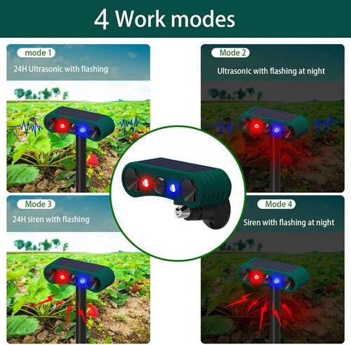 Outdoor Solar Wireless Motion Sensor Alarm 13 Sound Detector 130db Loud Noise - Picture 6 of 11