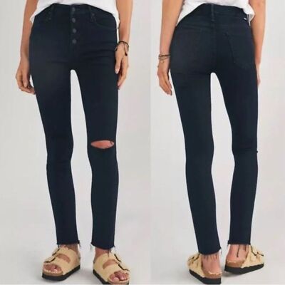 New Mother The Pixie Ankle Fray Mid Rise Jeans in Holding Hands Tightly size 24