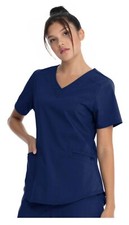 Scrubstar Women's Core Essentials Stretch V-Neck Scrub Top WM01T893- Indigo -S