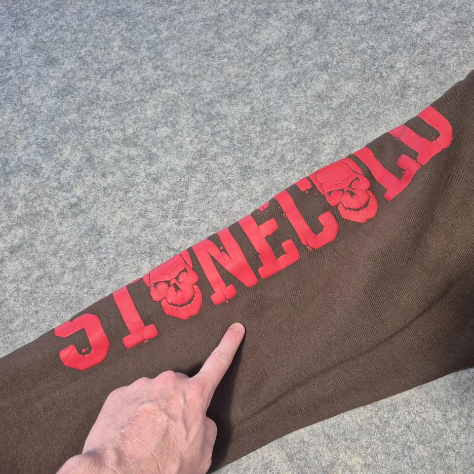 Pantalones deportivos WWE Shoe Palace para hombre medianos marrón piedra fría Steve Austin lucha libre Foto 3 de 4