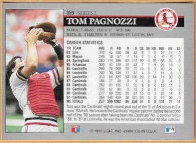 Tomo ページ TOM PAGNOZZI ST. LOUIS CARDINALS #359 no dot inc - LEAF NM
