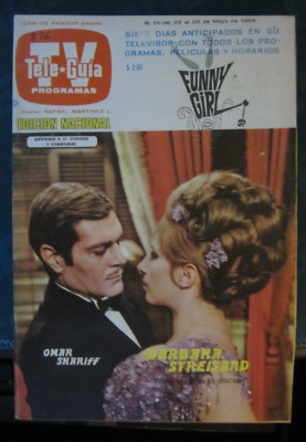Tele Guia Regional TV Guide Mexico 1969 Barbra Streisand Omar Shariff Funny Girl