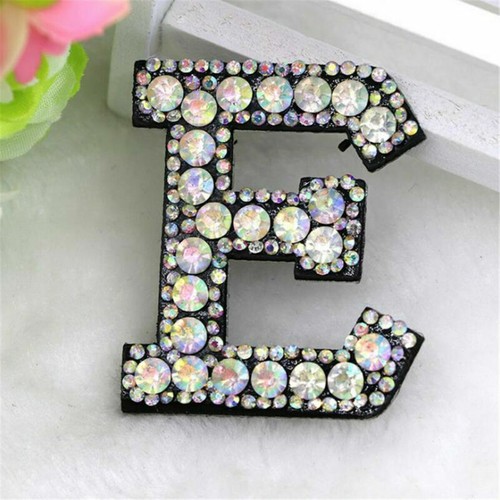 A-Z Letter Rhinestone Patch Iron-on Patches Garment Applique Clothing Stickers - Picture 14 of 35