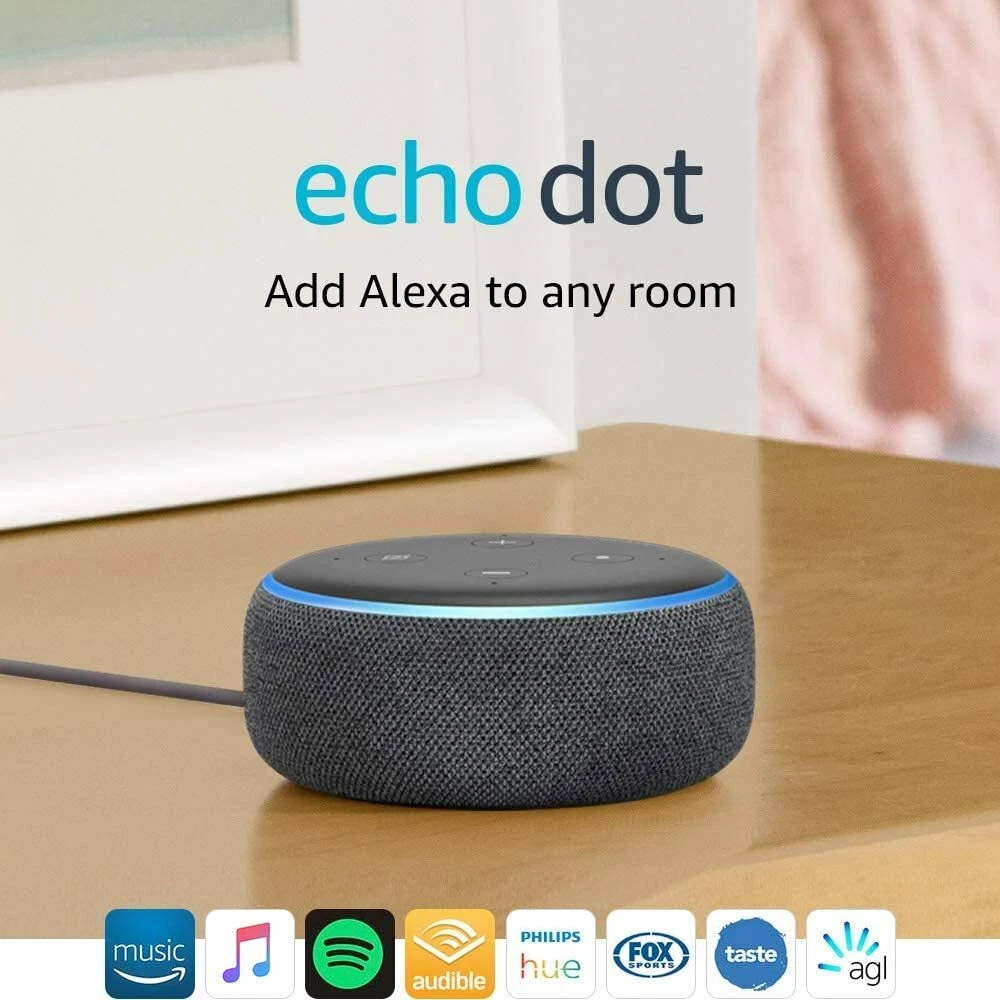 Amazon Echo Dot 3rd Gen Smart Speaker with Alexa Charcoal